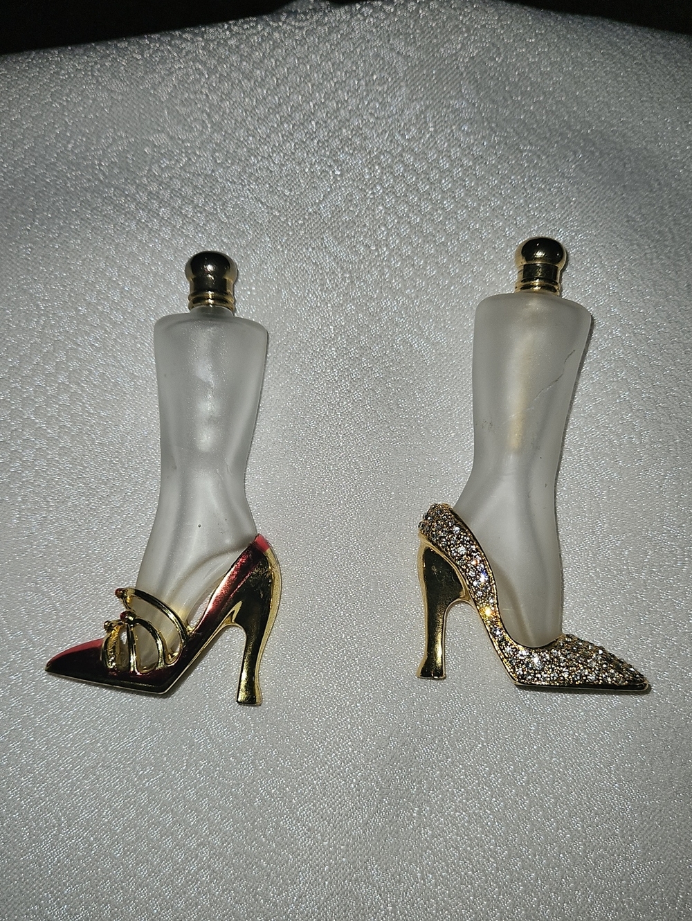Women's Gold High Heel Shoe Bottle Perfume - Red & Gold Wth Crystal Accents - Picture 2 of 2
